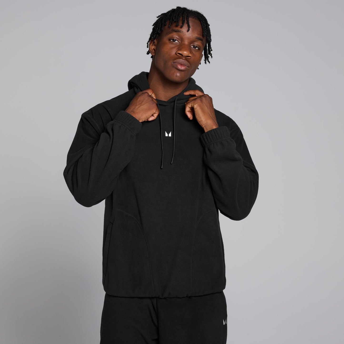 hoodie van fleecestof voor heren - Zwart / 3XL