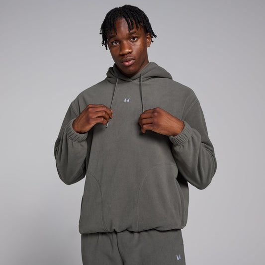 hoodie van fleecestof voor heren - Metaalgrijs / XXL