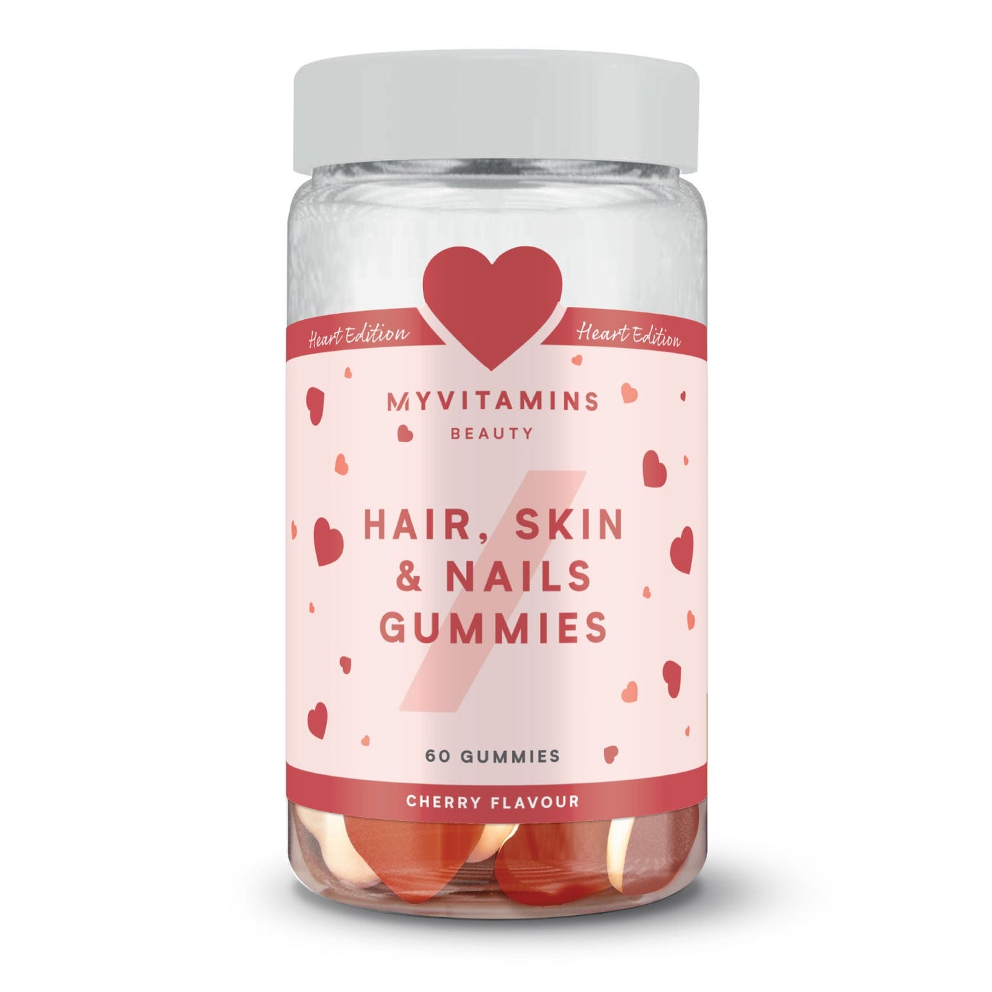 Gummies voor haar, huid en nagels – Hart met laagjes - Kersen / 60 gummies