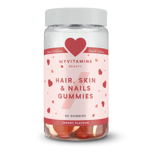 Gummies voor haar, huid en nagels – Hart met laagjes - Kersen / 60 gummies