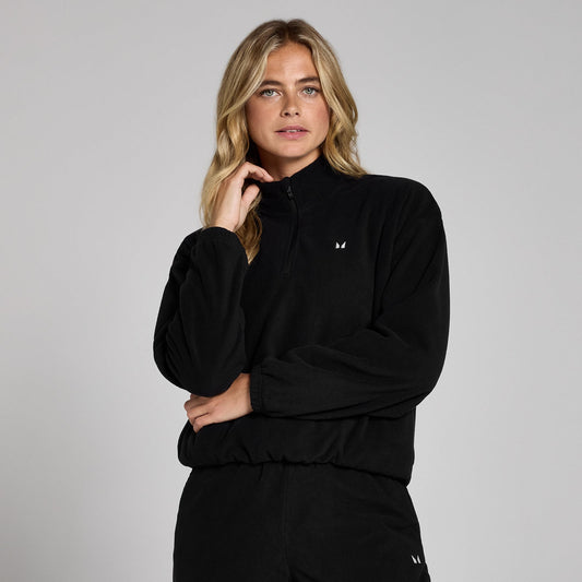 fleecevest met kwartrits en hoge kraag voor dames - XL