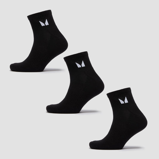 Unisex Ankle Socks - Black / UK 9-11 / 3-pack