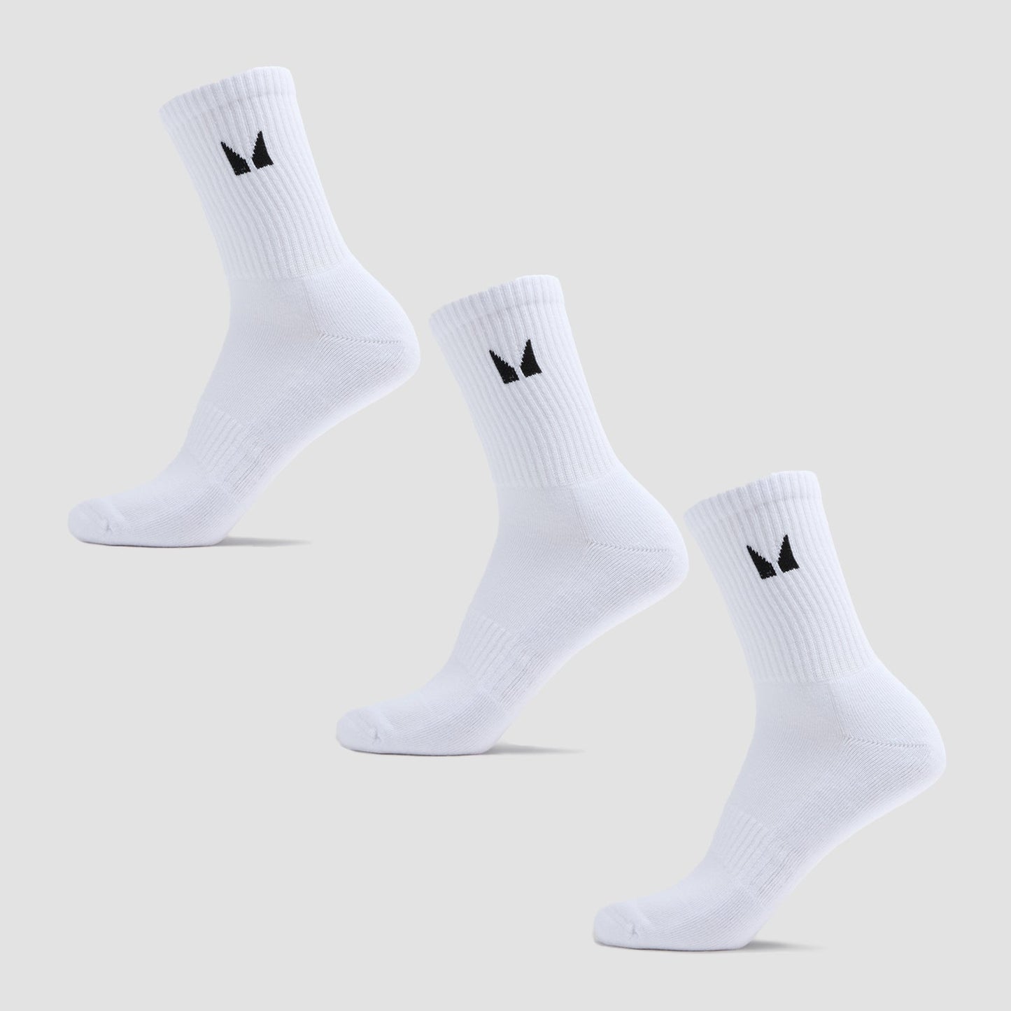 Unisex Crew Socks - White / UK 9-11 / 3-pack