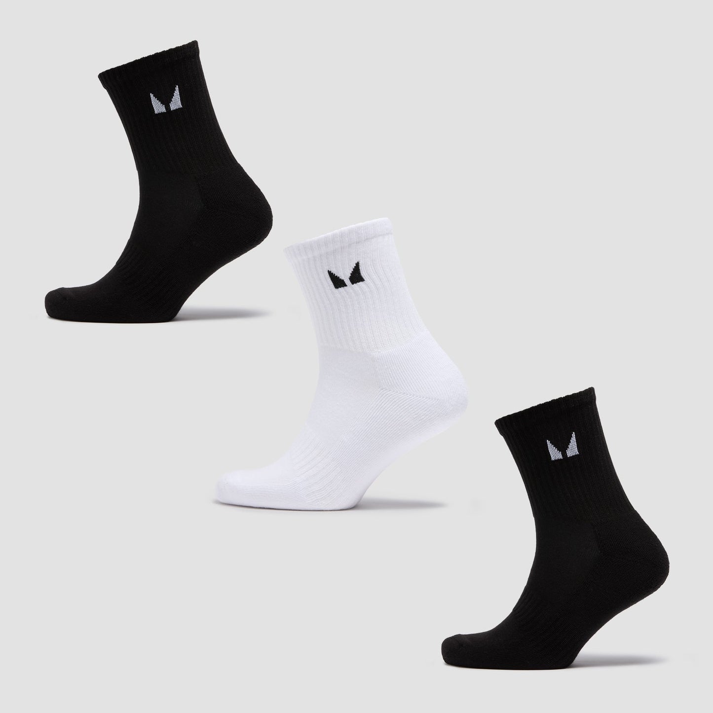 Unisex Crew Socks - Black/White / UK 9-11 / 3-pack