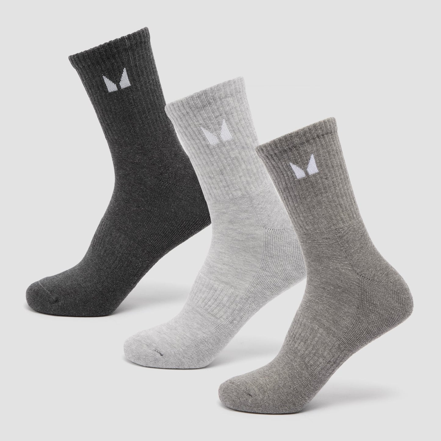 Unisex Crew Socks - Grey / UK 9-11 / 3-pack