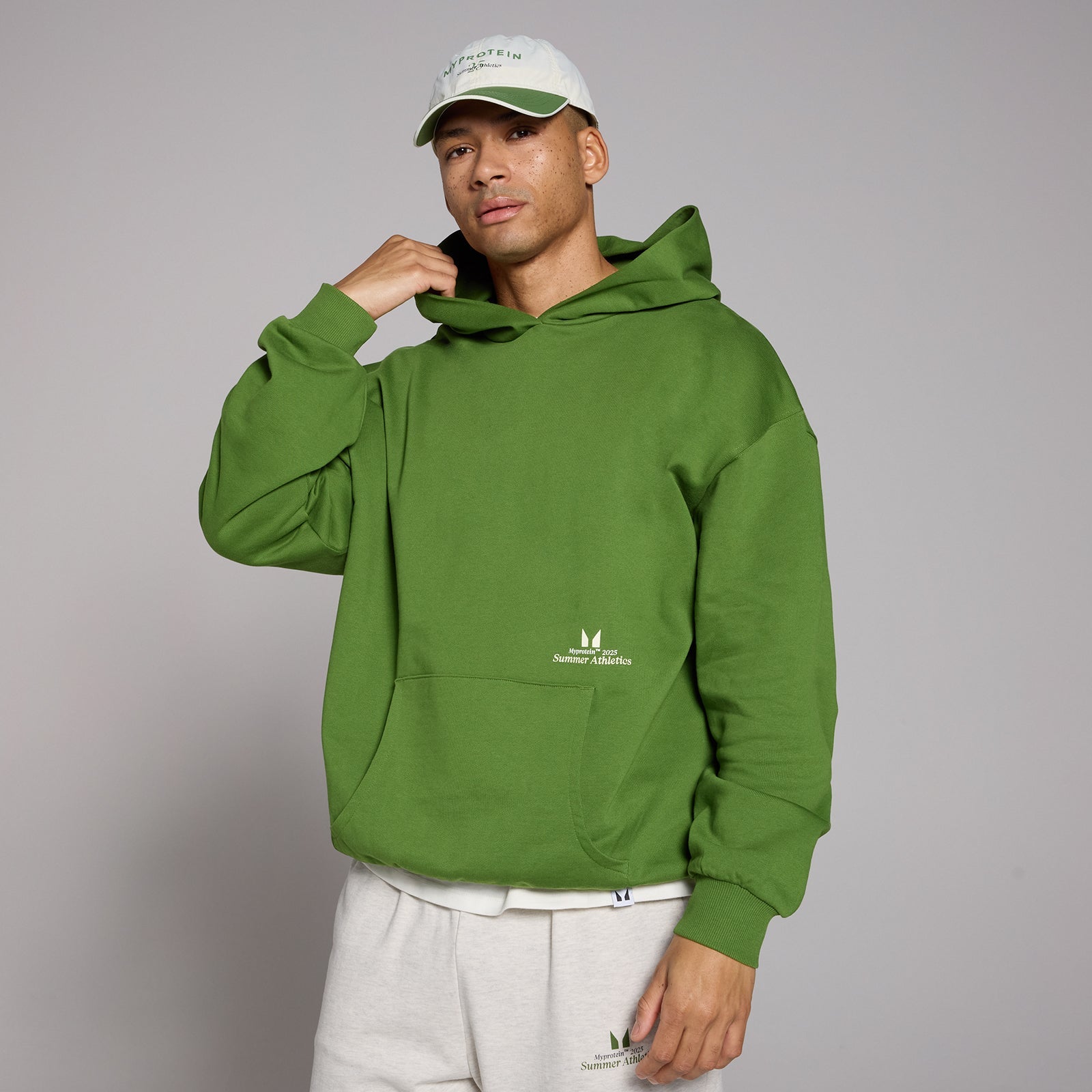 Lifestyle oversized hoodie - Donkerdennengroen / XXS-XS