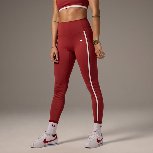 X Tatiana contrasterend gestreepte legging - Verwassen roestrood / XXL