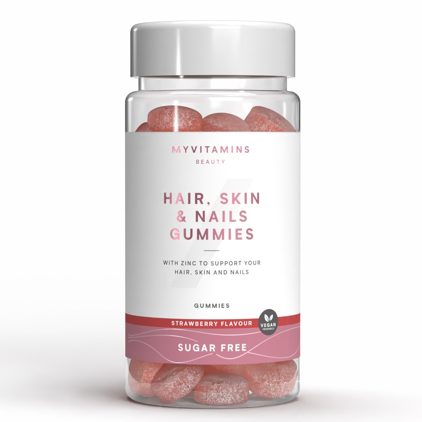 Suikervrije gummies voor haar, huid en nagels - Sugar Free Strawberry / 60 gummies