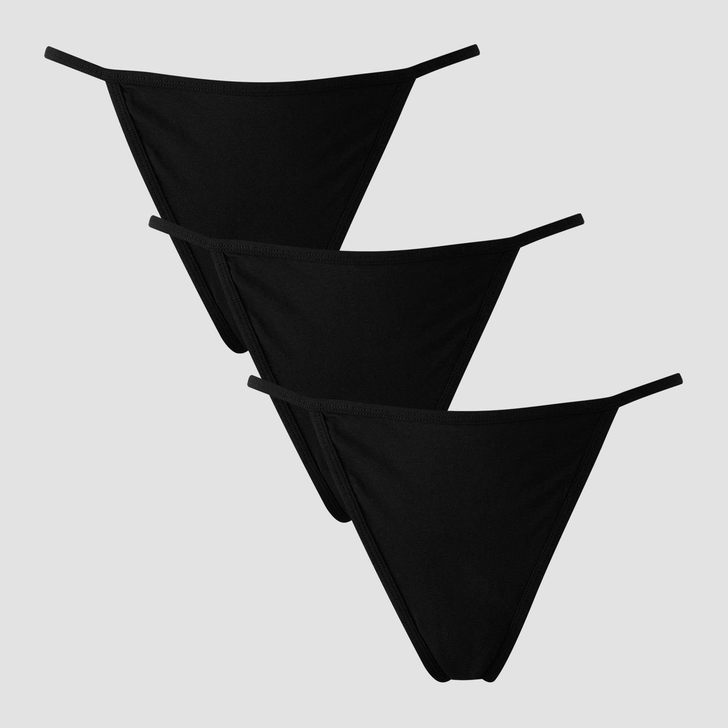 middelhoge G-string voor dames (verpakking met 3 stuks) - Zwart / XL