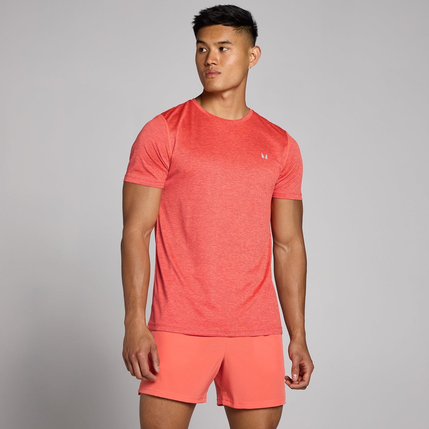 Tempo gemêleerd T-shirt voor heren - Koraalrood / M