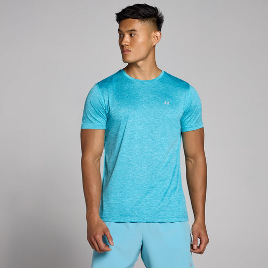 Tempo gemêleerd T-shirt voor heren - Cyaan / XXL