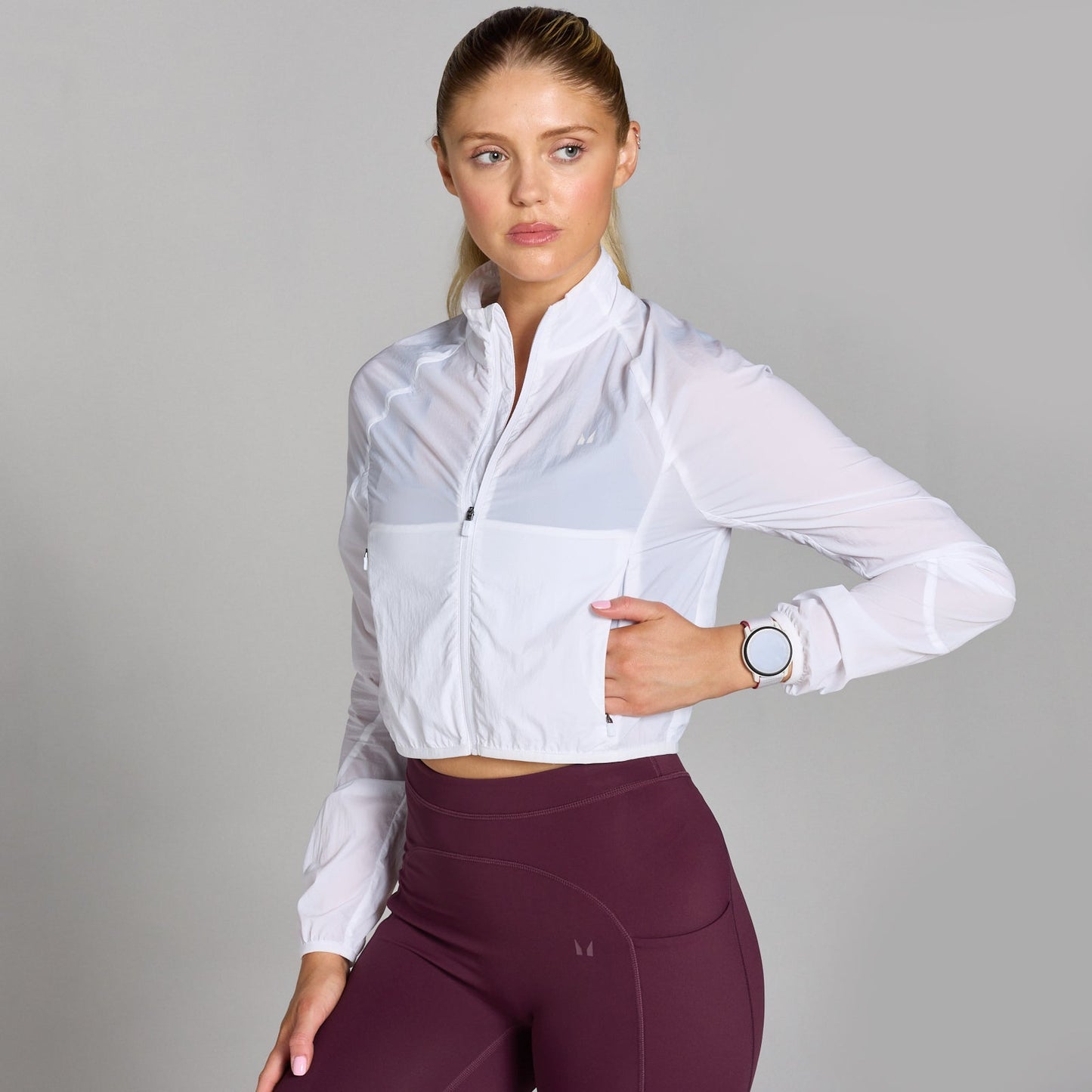 Velocity nauwsluitend en gecropt windjack voor dames - Wit / XXL