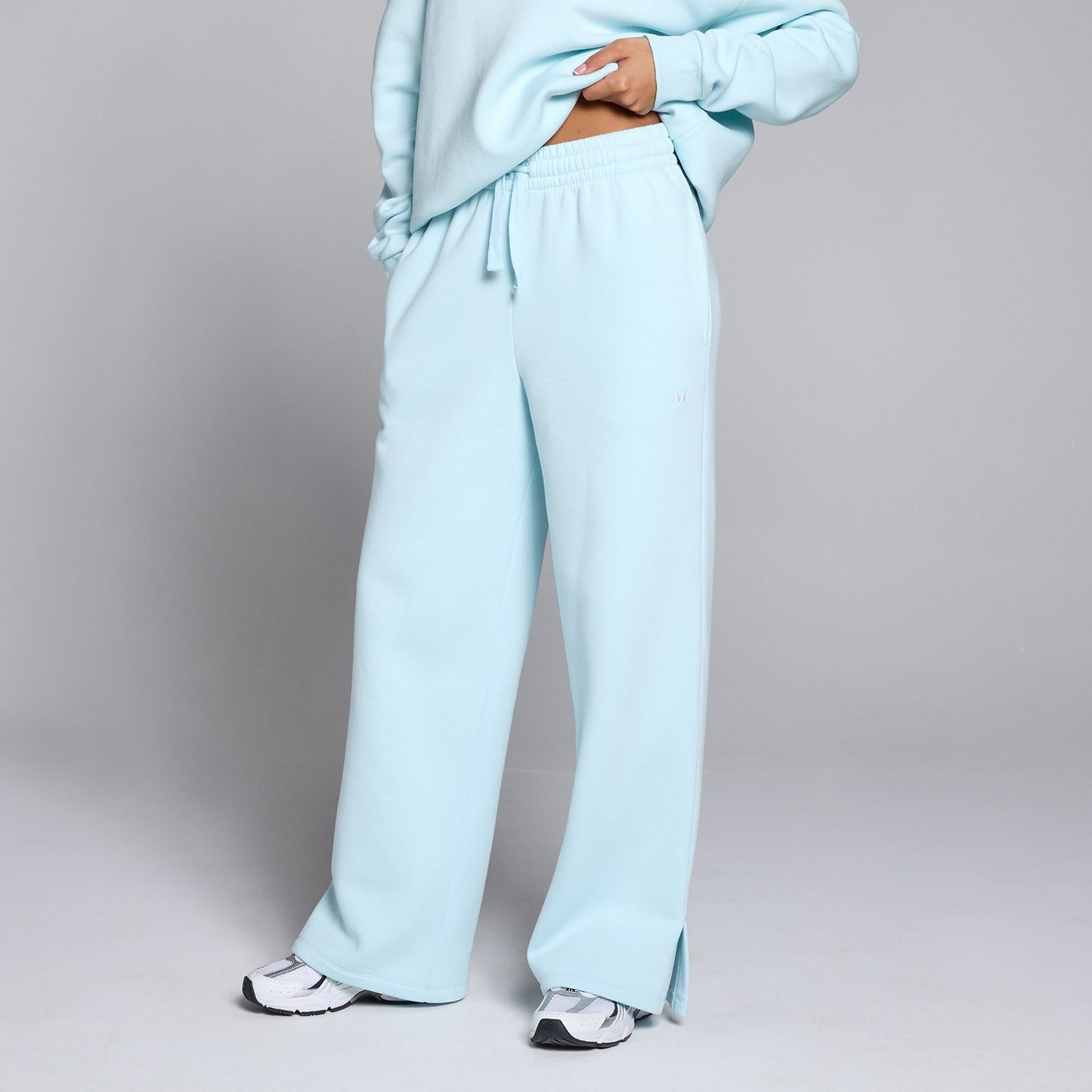 Basics joggingbroek met rechte pijpen voor dames - Babyblauw / XL