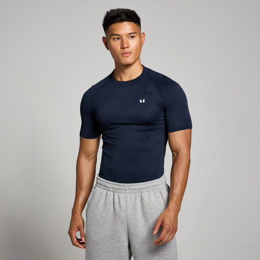 Tempo naadloos T-shirt met opdruk van pilaar voor heren - Marineblauw / XXL