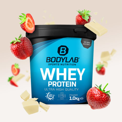 Whey Protein – Bodylab24 - Erdbeer mit weißen Chocolade Chunks / 1 kg