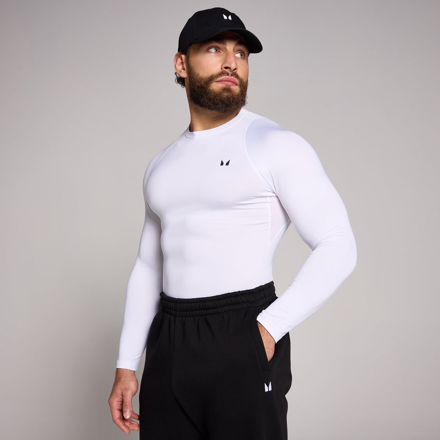 basislaag trainingsshirt met lange mouwen voor heren - Wit / XXL