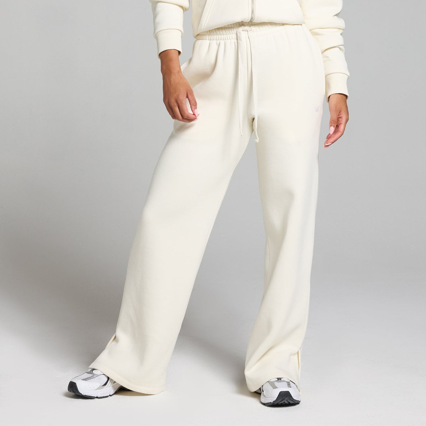 Basics joggingbroek met rechte pijpen voor dames - Roomwit / XL