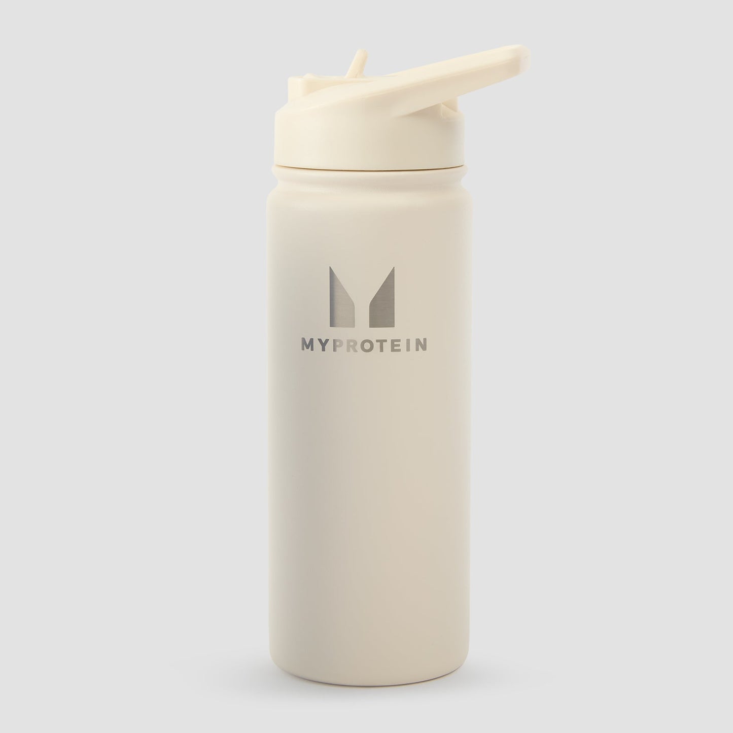 gerecyclede metalen fles met fliprietje 500 ml - Roomwit