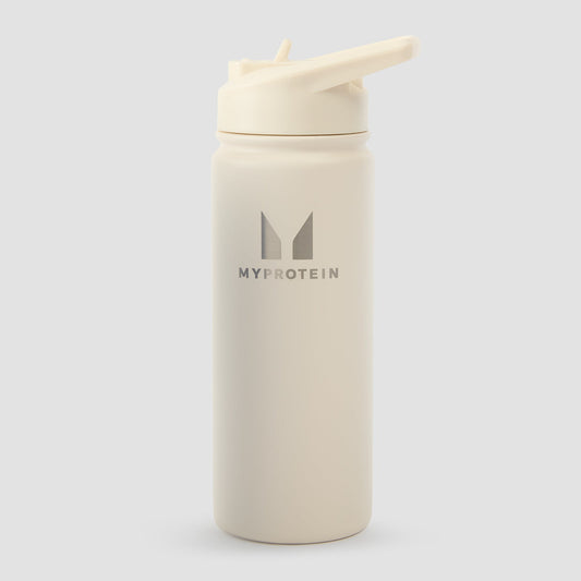 gerecyclede metalen fles met fliprietje 500 ml - Roomwit