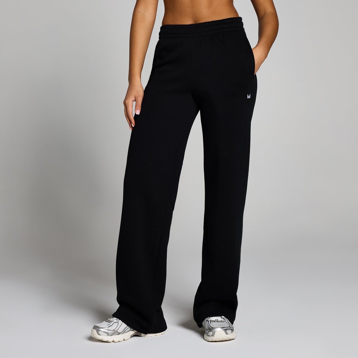 Basics joggingbroek met rechte pijpen in lange lengtemaat voor dames - Zwart / XXL