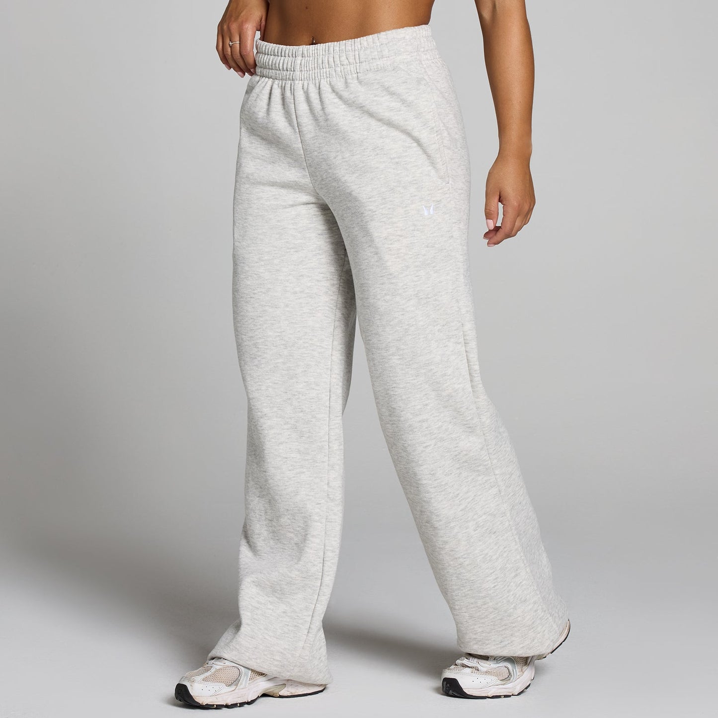 Basics joggingbroek met rechte pijpen in petite lengtemaat voor dames - Gemêleerd grijs / XXL