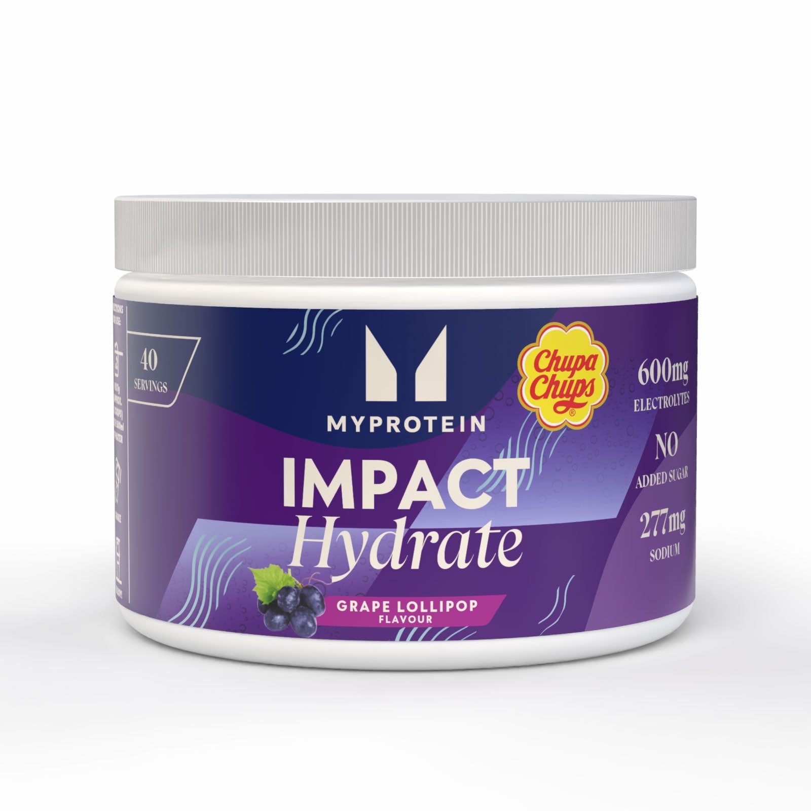 Impact Hydrate | Chupa Chups - Grape Lollipop / 280 g / 40 porties / Chupa Chups
