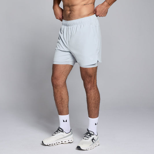 2-in-1-trainingsshort met binnenbeenlengte van 13 cm voor heren - Lichtblauw / 3XL