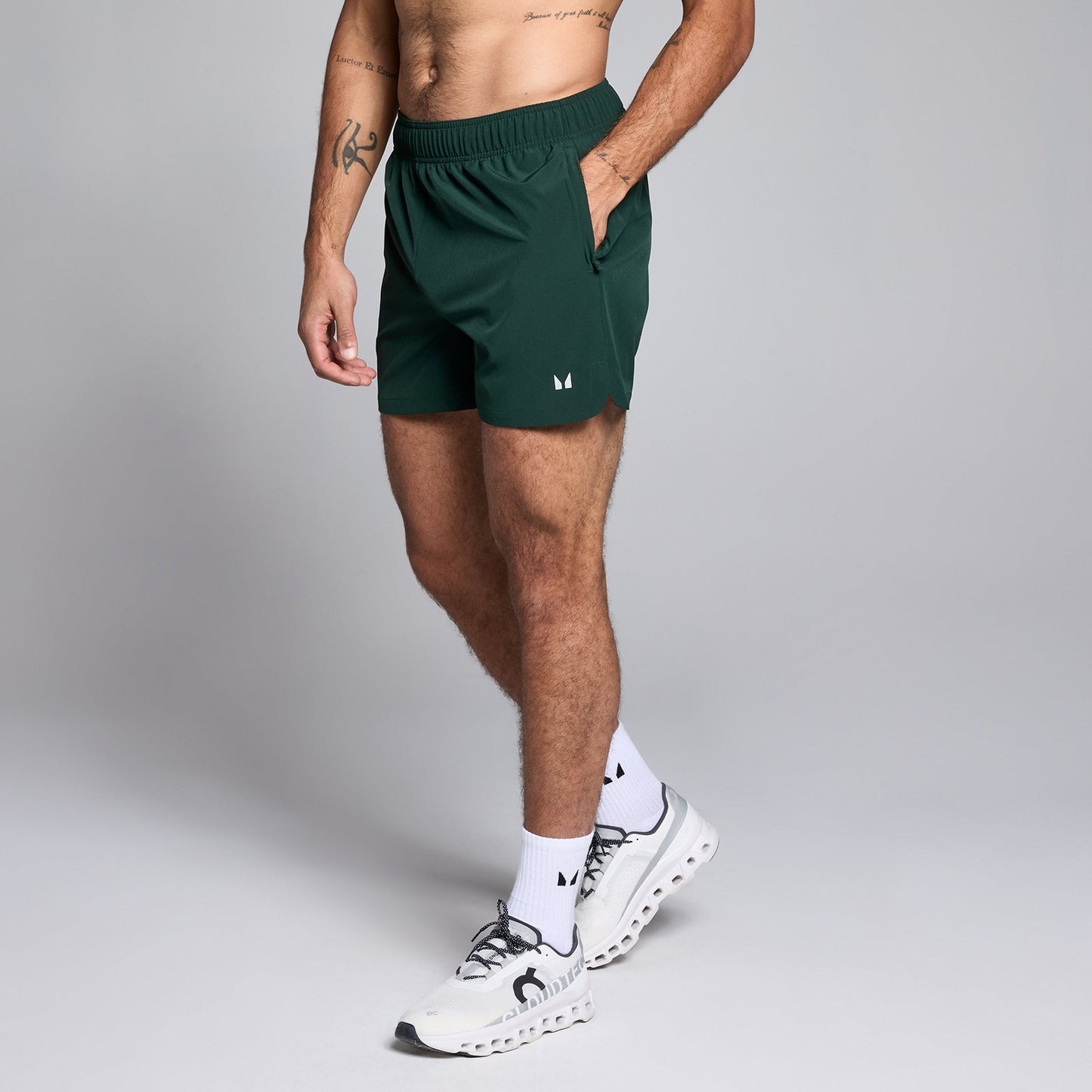 geweven trainingsshort met binnenbeenlengte van 13 cm voor heren - Smaragdgroen / 3XL