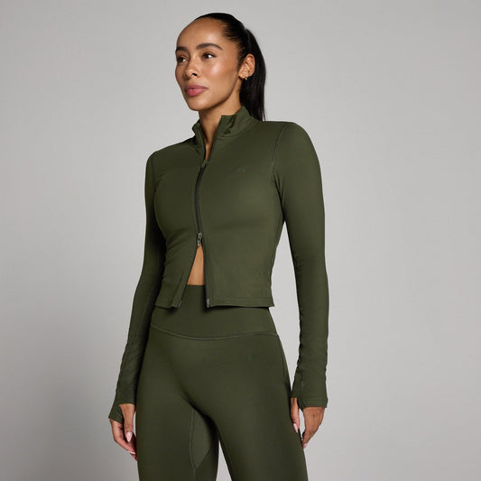 Dames Tempo Cropped Jas - Bosgroen / XXL