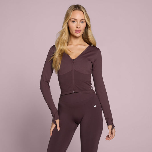 Dames Tempo Naadloze Cropped Jas - Fudge / XL