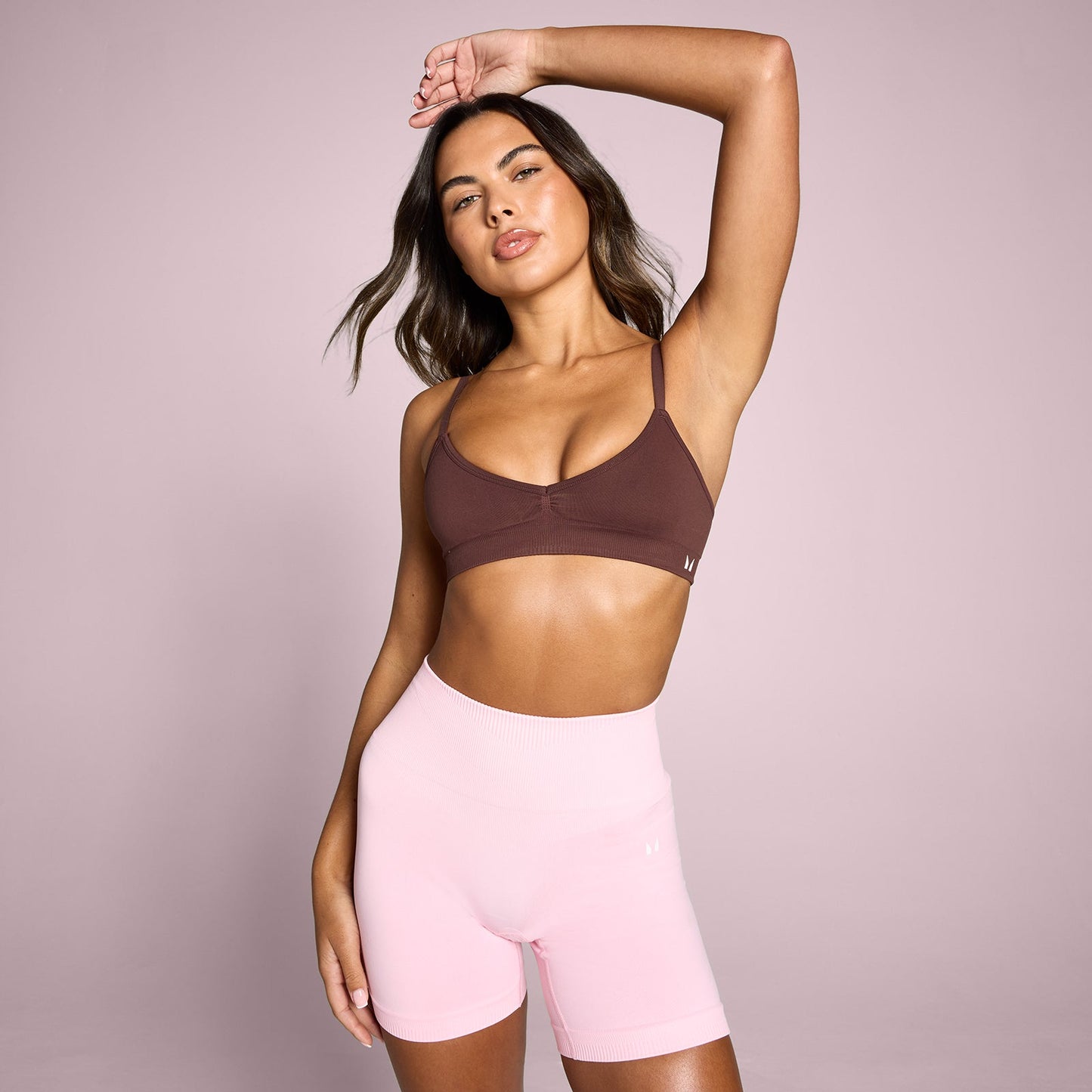 Dames Tempo Naadloze Ruched Front Sport-BH - Fudge / XXL