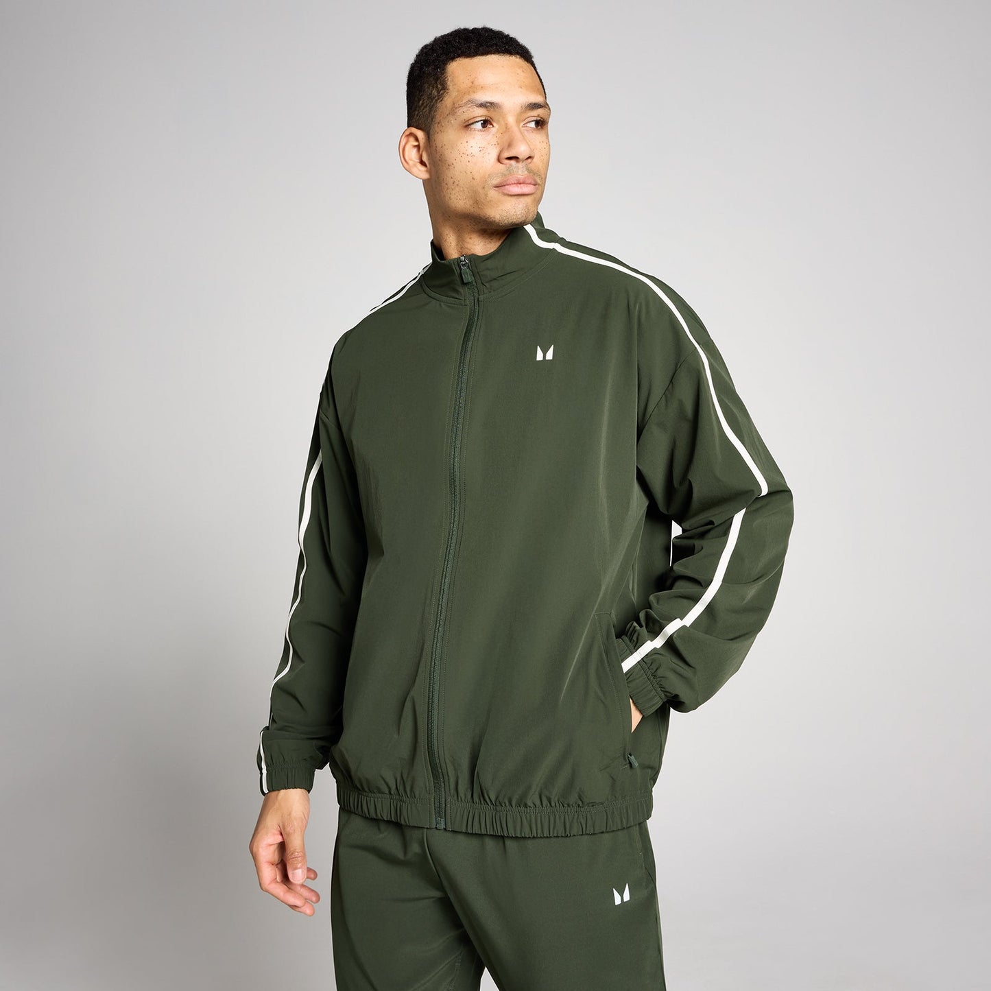 Heren Tempo Panel Geweven Jas - Bosgroen / 3XL