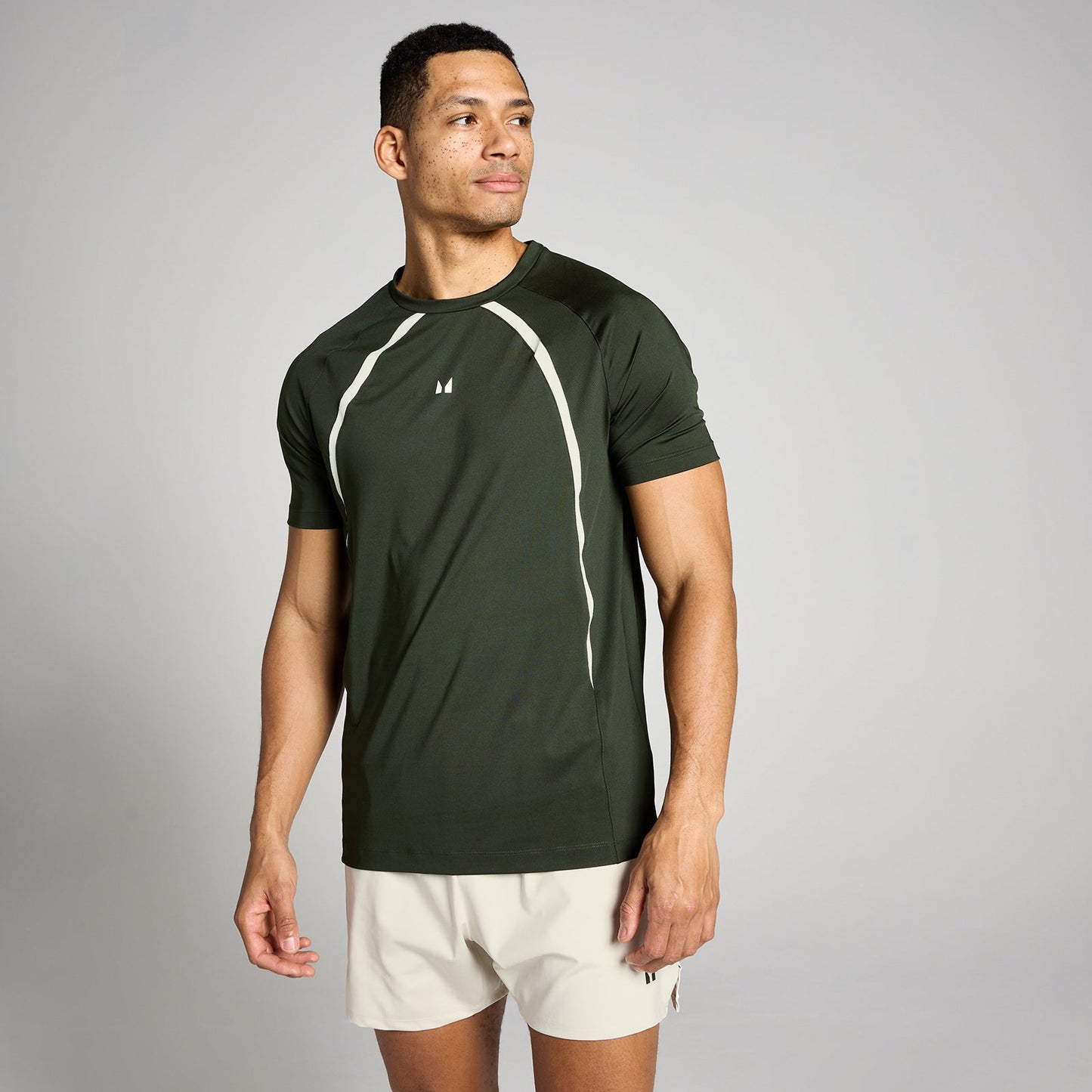 Heren Tempo Panel T-Shirt - Bosgroen / 3XL