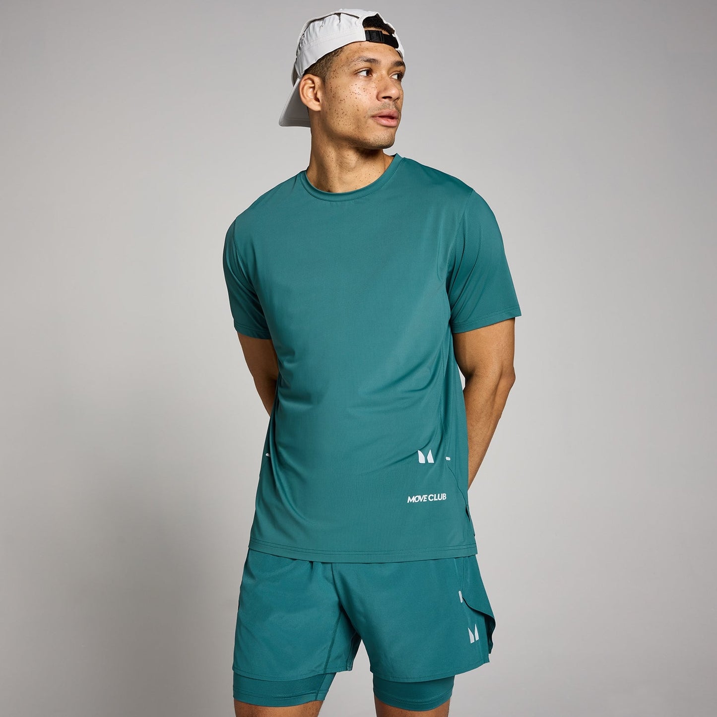 Heren Hybrid Mesh T-Shirt - Rijk Groenblauw / 3XL