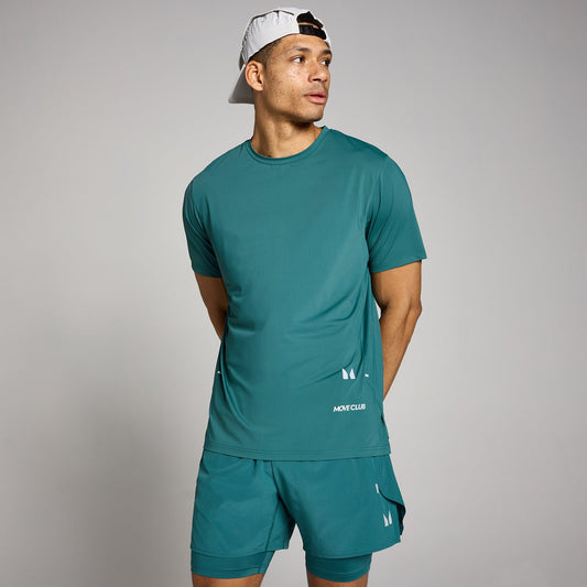 Heren Hybrid Mesh T-Shirt - Rijk Groenblauw / 3XL