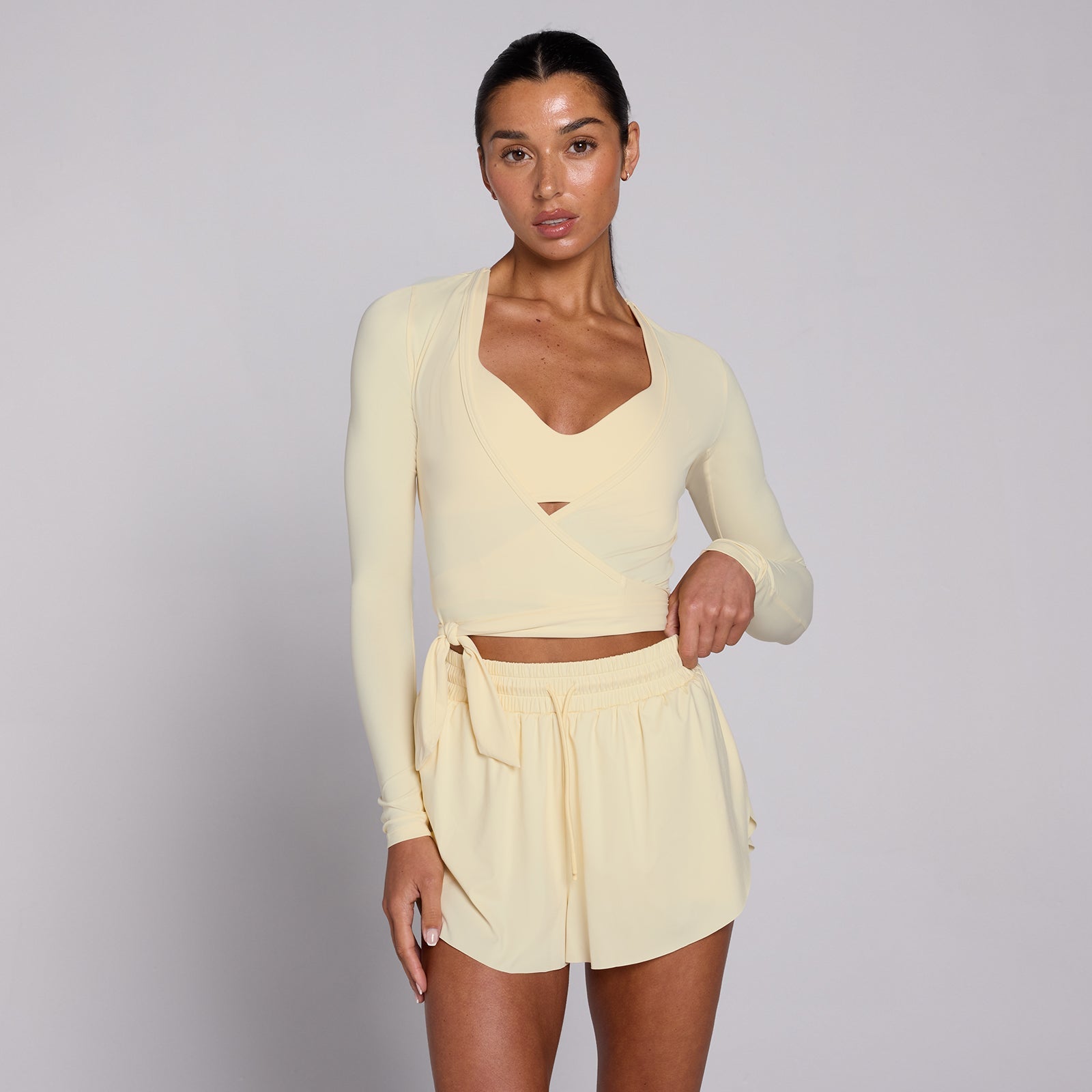 Dames Tempo Wrap Top - Butter / XXL