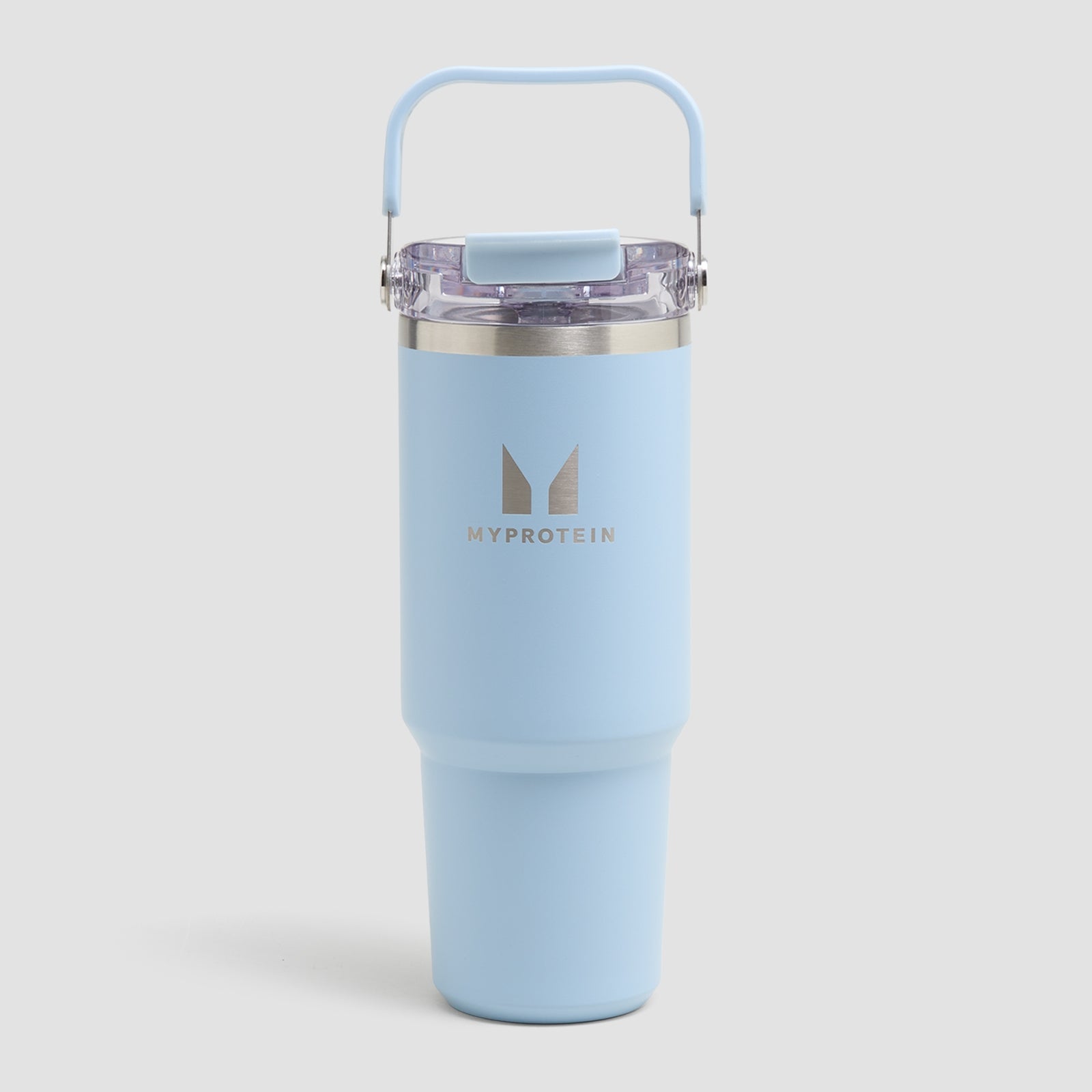Gerecycled Metaal Top Handvat Rietje Fles 900ml - Babyblauw