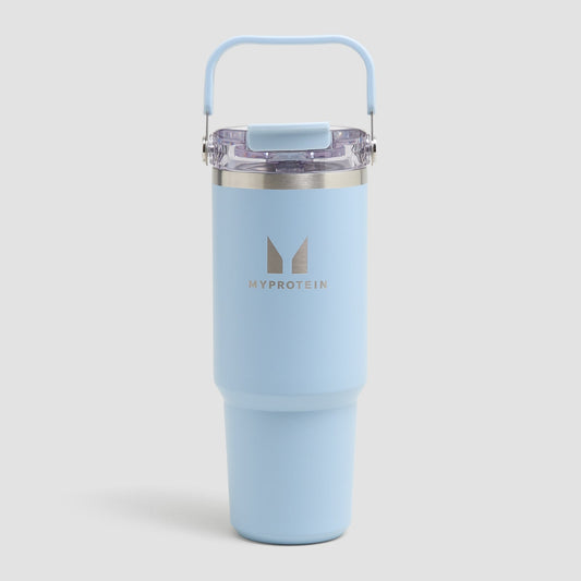 Gerecycled Metaal Top Handvat Rietje Fles 900ml - Babyblauw