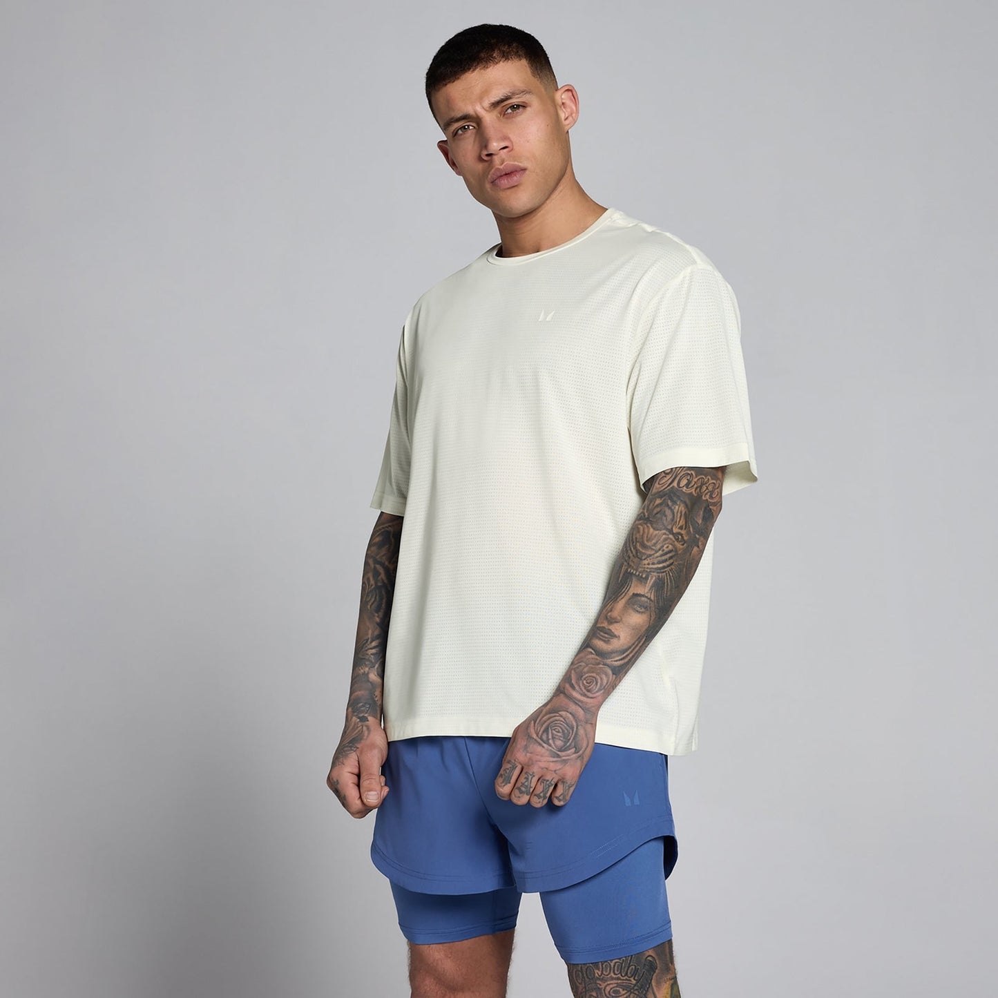 Men's Hybrid Oversized Mesh T-Shirt - Mist / M