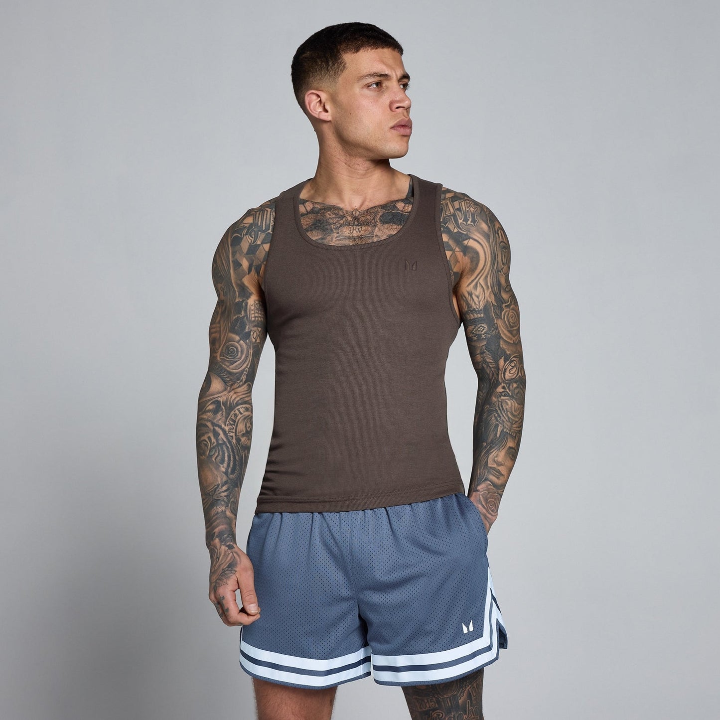 Men's Lift Ribbed Muscle Fit Vest - Chocolade / XXL
