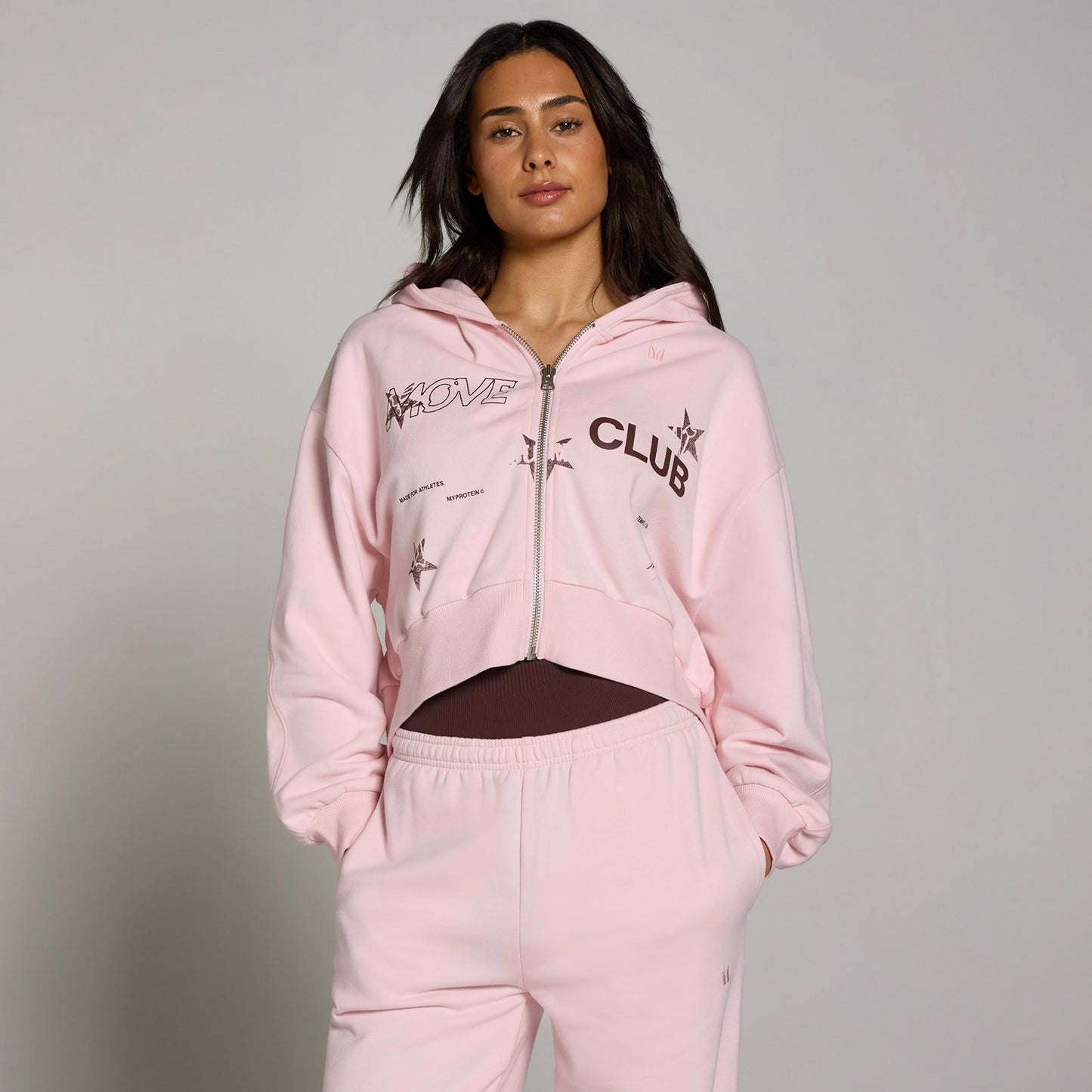 Dames Move Club Graphic Lichtgewicht Loopback Hoodie met Rits - XL
