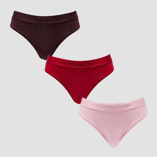 Dames Mid Rise Bikini Slip (3-pack) - M