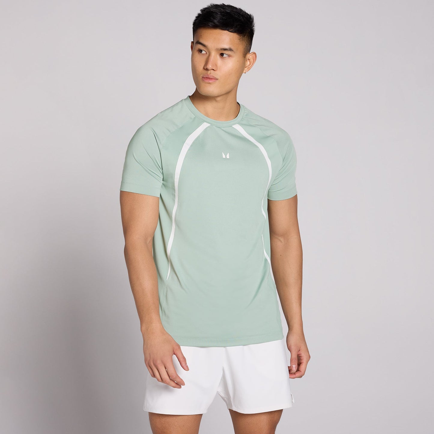 Heren Tempo Panel T-Shirt - Eucalyptus / 3XL