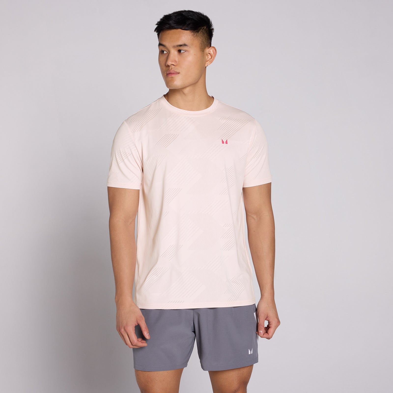 Heren Active Training Pillar Grafisch T-Shirt - Chalk Pink / 3XL