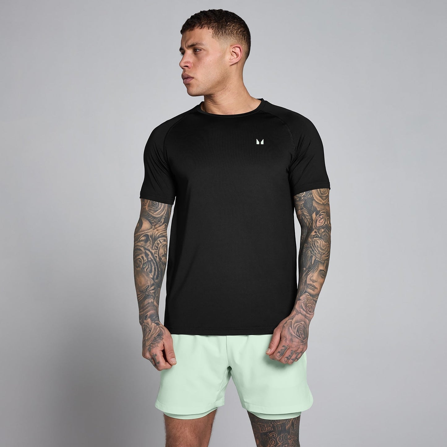 Heren Training T-Shirt - Zwart / Light Lime / XXL
