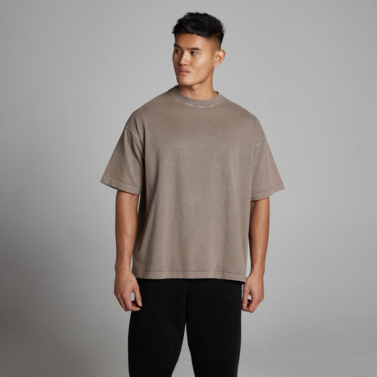 Heren Washed Oversized Katoenen T-Shirt - Falcon / XXL