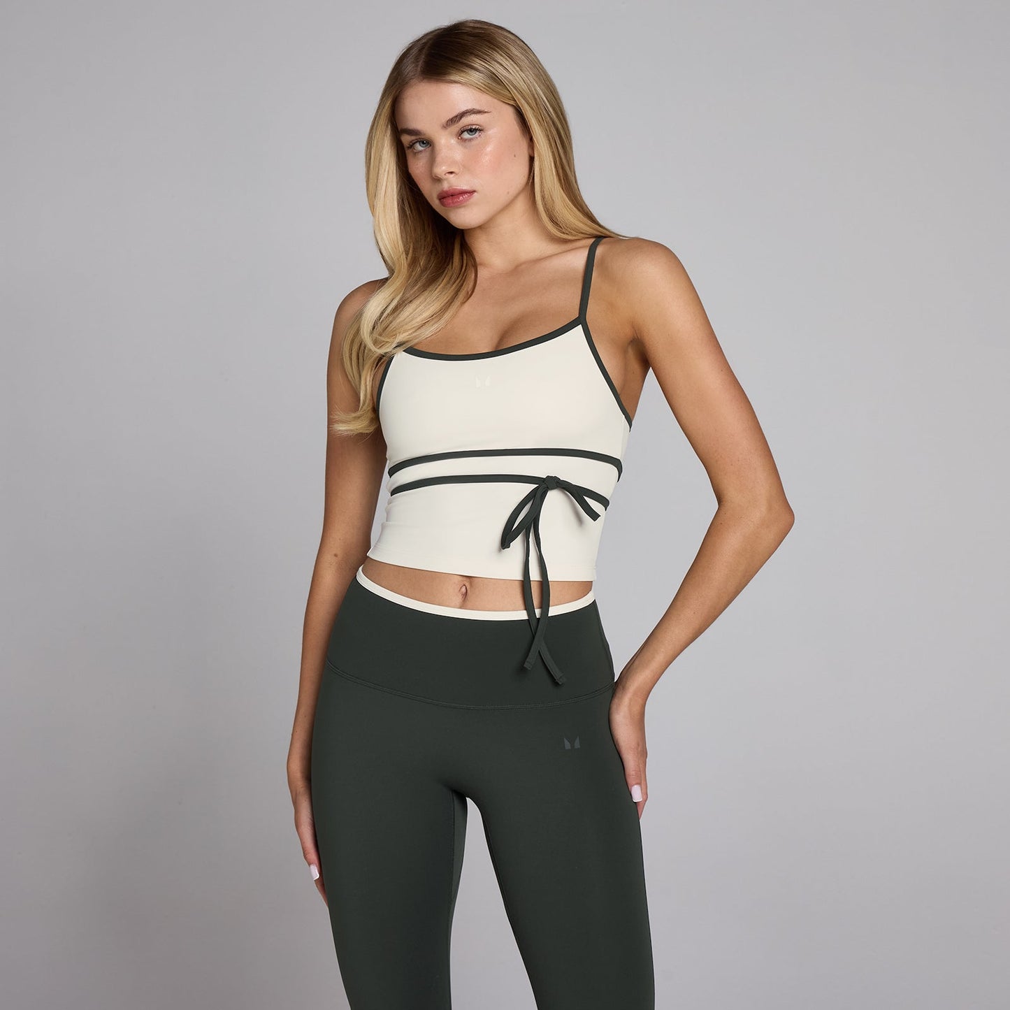 Dames Tempo Contrast Tie Top - Ivoor / XXL