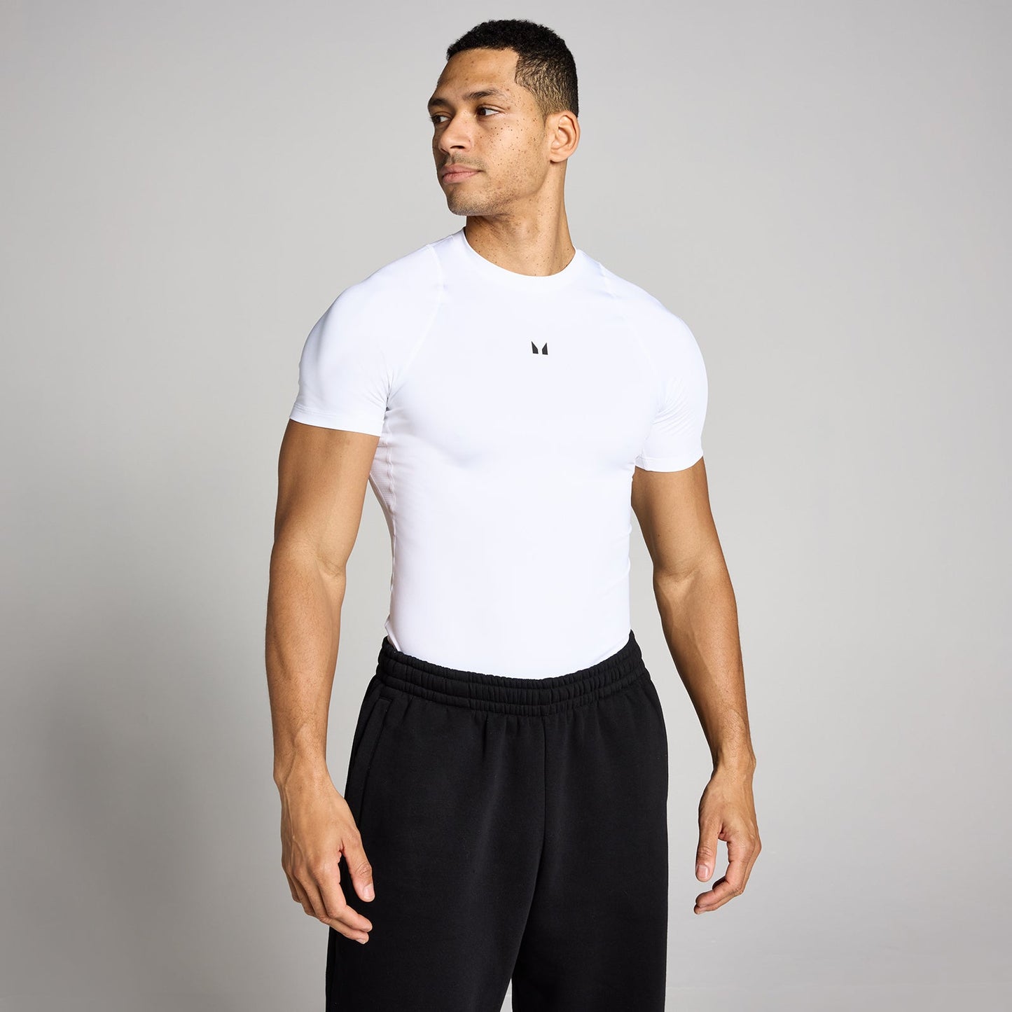 Heren Training Korte Mouw Basislaag - Wit / 3XL