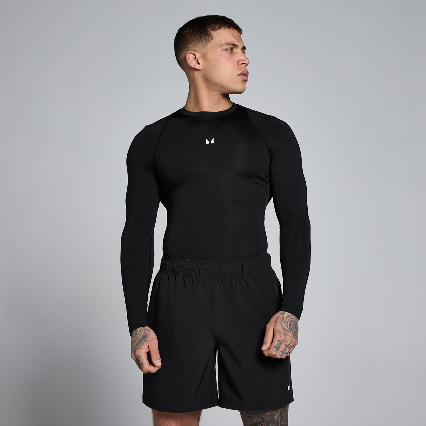 Heren Training Lange Mouw Basislaag - Zwart / 3XL