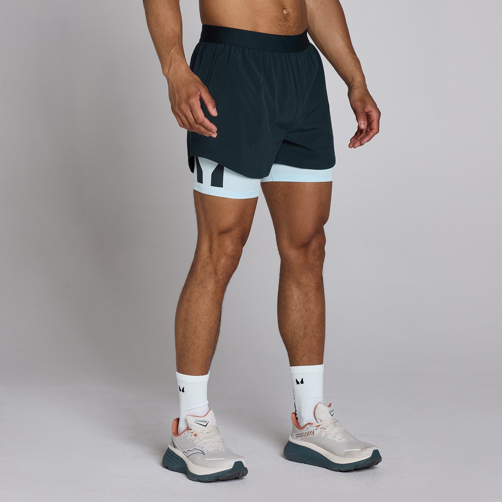 Heren Hybrid 5 2-in-1 Short - Faded Blue / 3XL